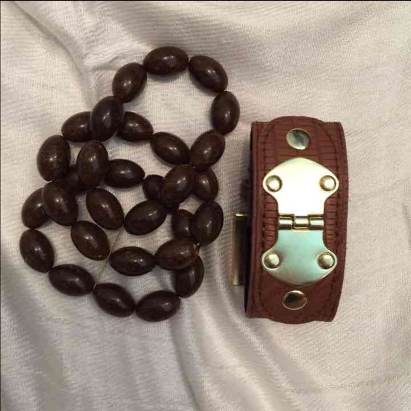 Brown and gold bracelet bundle fashion jewelry