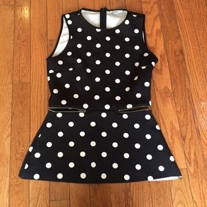 Black and white peplum