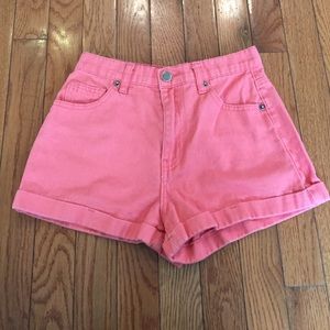 Orange high waisted shorts