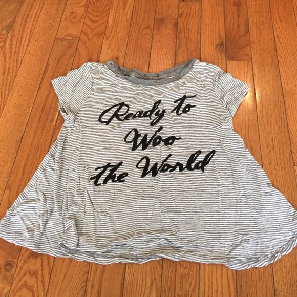Gray and white crop top