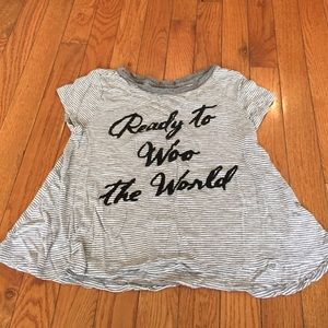 Gray and white crop top