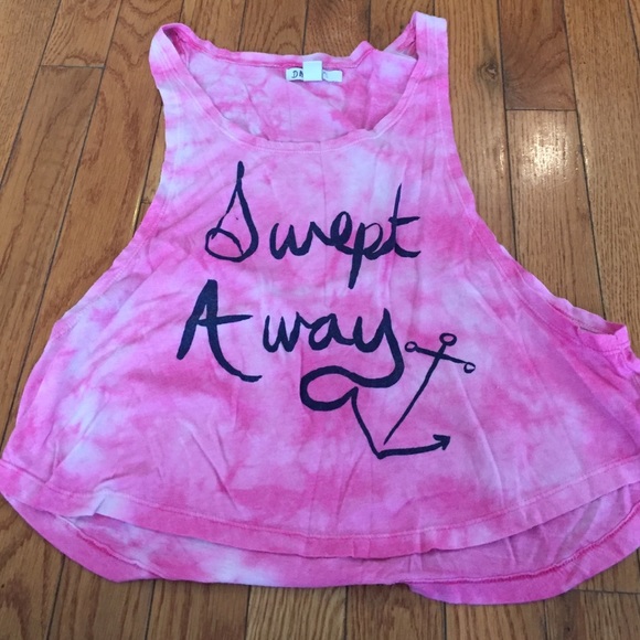 Pink and navy blue crop top