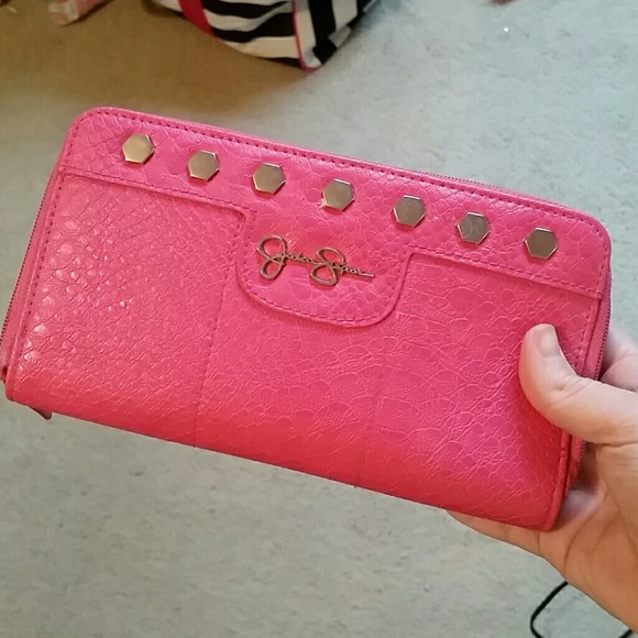 Jessica Simpson Pink Snakeskin Wallet