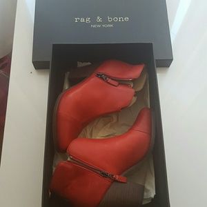 BNIB Rag & Bone Red Margot Ankle Booties