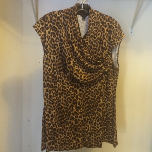 Ann Taylor leopard print cap sleeve