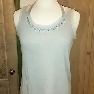 Embellished neck tie shirt