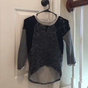 Grey & black top