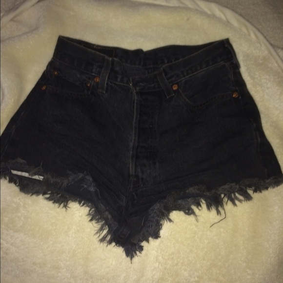 Black Levi high waisted shorts
