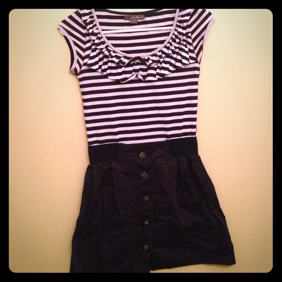Forever 21 Navy and white striped dress