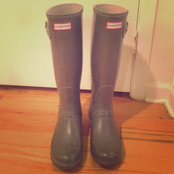 Tall Gray Hunter Rain Boots