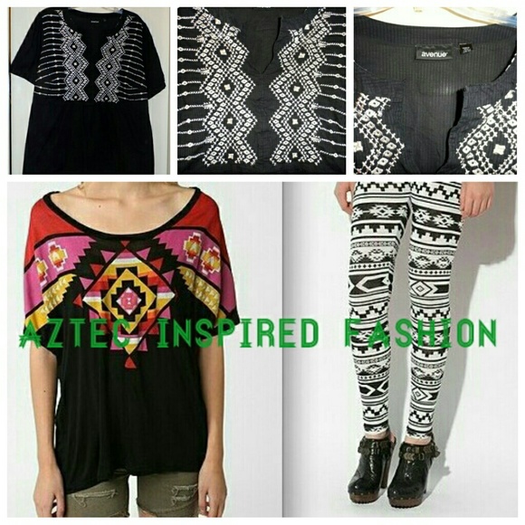 Lovely Black & White Aztec Inspired Top Plus Size