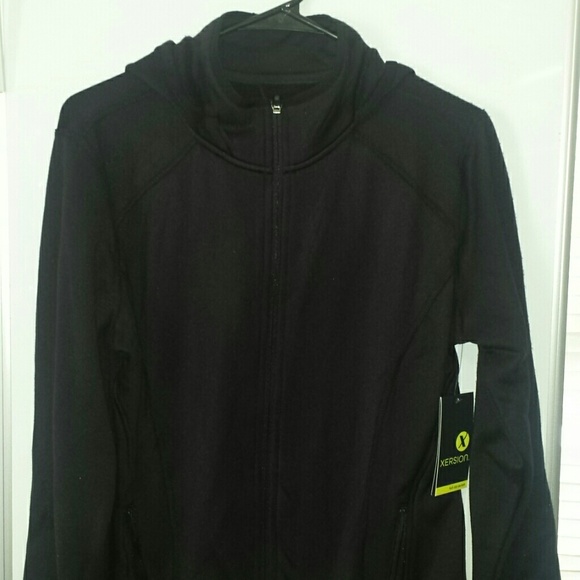 Xersion Black Zipper with Hoodie