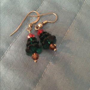 Crystal Christmas tree earrings