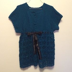 Button Up Short Sleeve Sweater