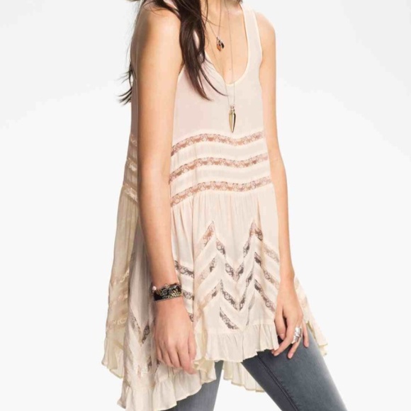Free people lace trim tunic