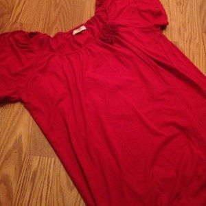 💋SWEET Romy Deep Blood Red Rosette shirt-XL