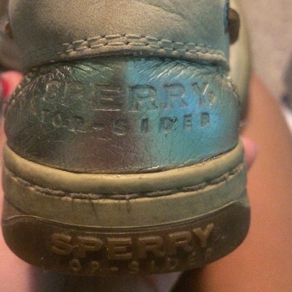 womens size 8 1/2 cream and brown sperry topsiders - Picture 4 of 4