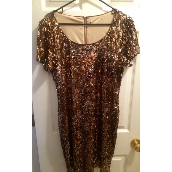 Vintage gold sequin party dress