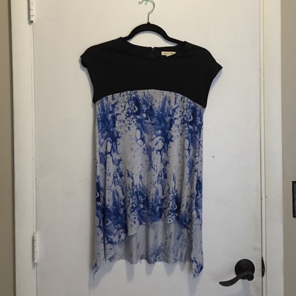 High low short sleeve blouse