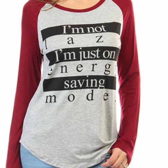 Graphic print round neck raglan top - Picture 2 of 2