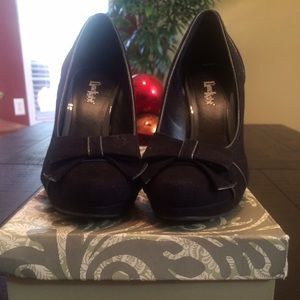 Black suede limelight heels