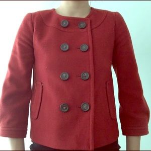 J Crew cute mod red wool cropped jacket