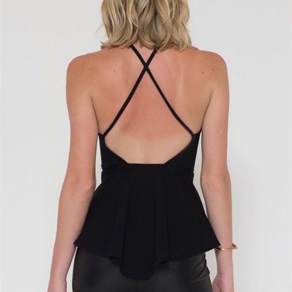 "Evolutionist" Crossback Peplum Tank Top - Picture 3 of 3