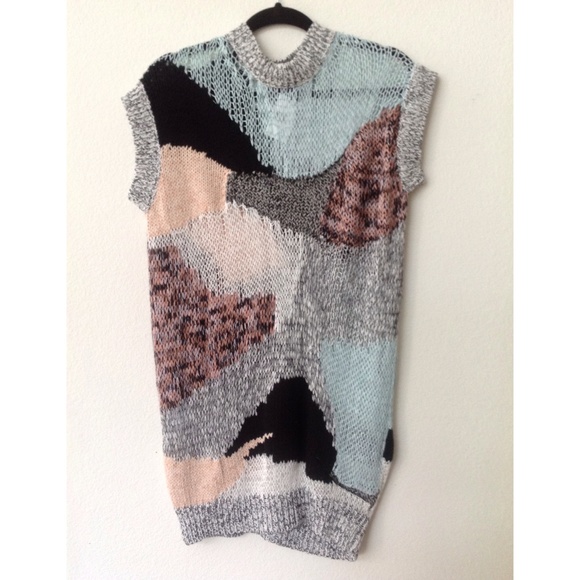❌SOLD❌ McQueen Open-Knit Patchwork Top - Picture 3 of 4