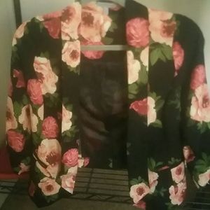 Rose Print Blazer