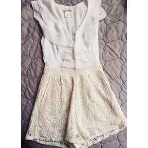 Beautiful white lace and blouse romper