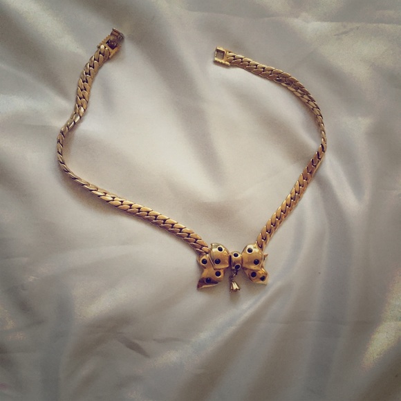 Golden bow necklace ~