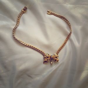 Golden bow necklace ~