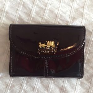 Authentic coach patent leather small wallet