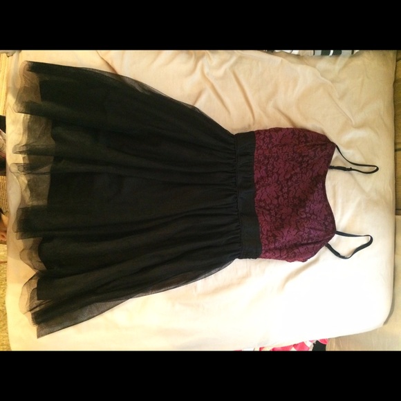 Maroon and black dress