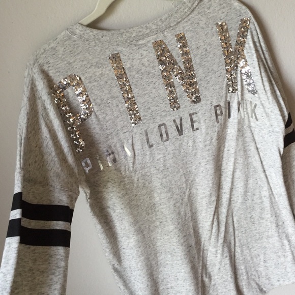 Victoria's Secret PINK Sequin Varsity Top - Picture 2 of 4