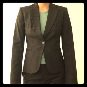 Sharp Elie Tahari pinstripe brown blazer