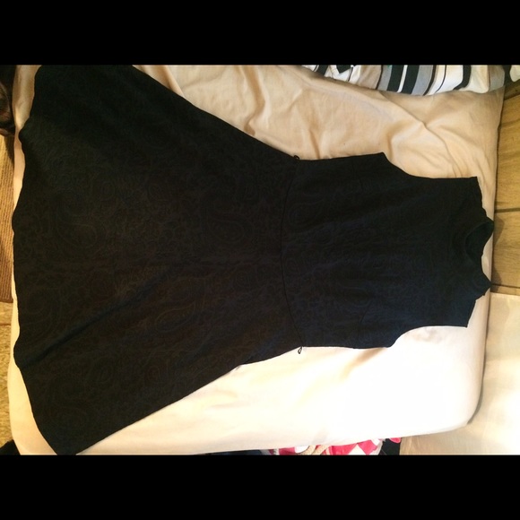 Black semi-turtle neck dress