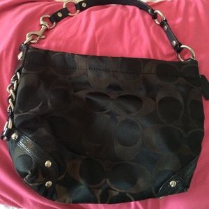 Coach Handbag Black with Silver