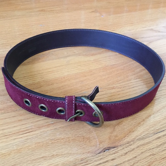 Coach Accessories - Coach Burgundy Suede Belt