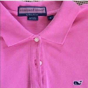 Pink Vineyard Vines Interlocking Collared Polo