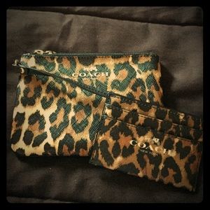 Coach Cheetah Wristlet and Card Case