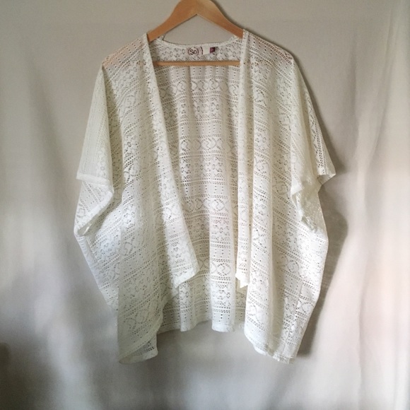 Boho lace kimono top sz M