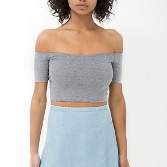 American Apparel Off the Shoulder Crop Top