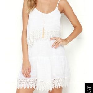 White tiered mini dress