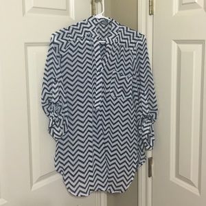 Chevron print sheer blouse