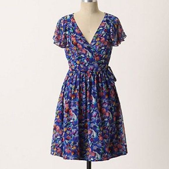 Anthropologie Dresses & Skirts - Moulinette Soeurs Blooming Sapphire Wrap dress