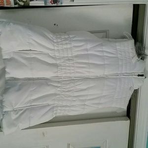 New York and Company white bubble vest  with hood