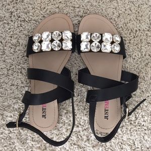 Jeweled Flat Sandals