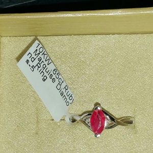 10kt. White Gold Ruby Ring w/Diamonds Accents!!
