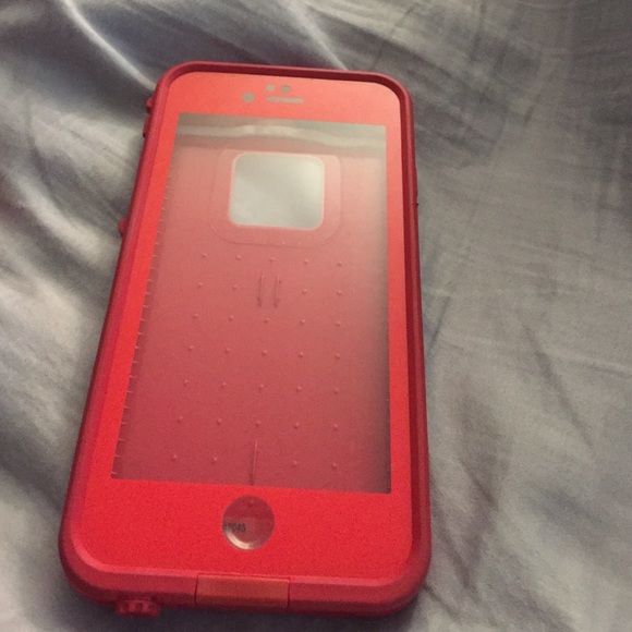 Red fre lifeproof iPhone 6 case